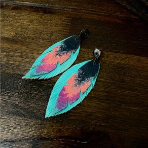 Colorful Feather Earrings